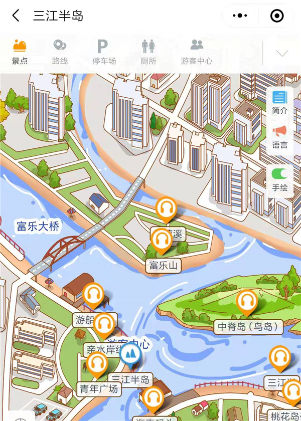 2021年四川绵阳三江半岛手绘地图、语音讲解、电子导览等智能导览系统上线.png