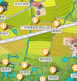 广州海珠国家湿地公园手绘地图导览系统价格，.png